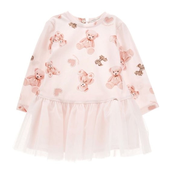 Monnalisa Teddy Bear Jersey Dress, 9M, Baby Girl - Picture 1 of 5